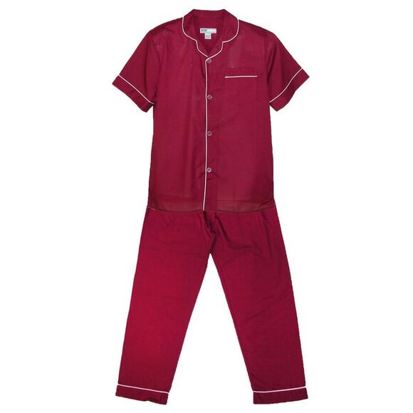 Ten West Apparel Men's Short Sleeve Long Leg Solid Pajama Set - Picture 2 of 5